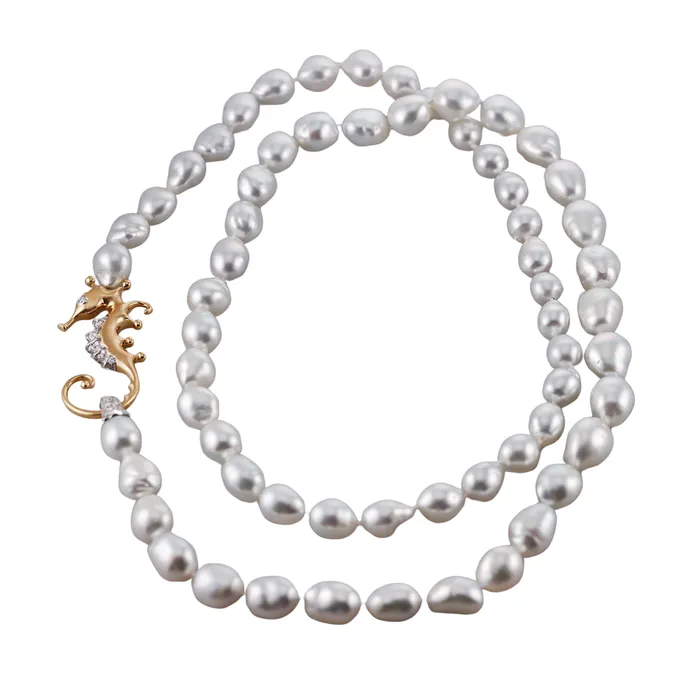 Angela Cummings Assael Necklaces Assael Angela Cummings Baroque South Sea Pearl Diamond Seahorse Gold Necklace Angela Cummings Assael Necklaces Assael Angela Cummings Baroque South Sea Pearl Diamond Seahorse Gold Necklace