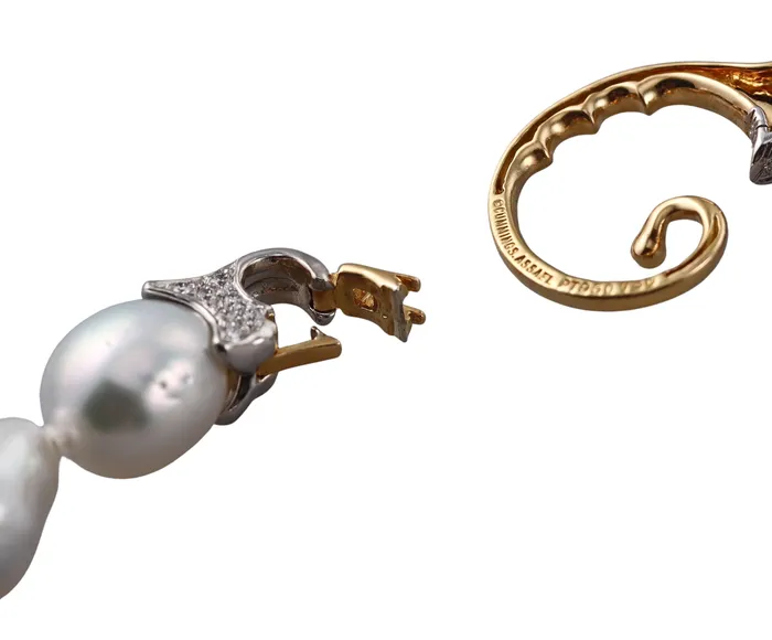 Angela Cummings Assael Necklaces Assael Angela Cummings Baroque South Sea Pearl Diamond Seahorse Gold Necklace