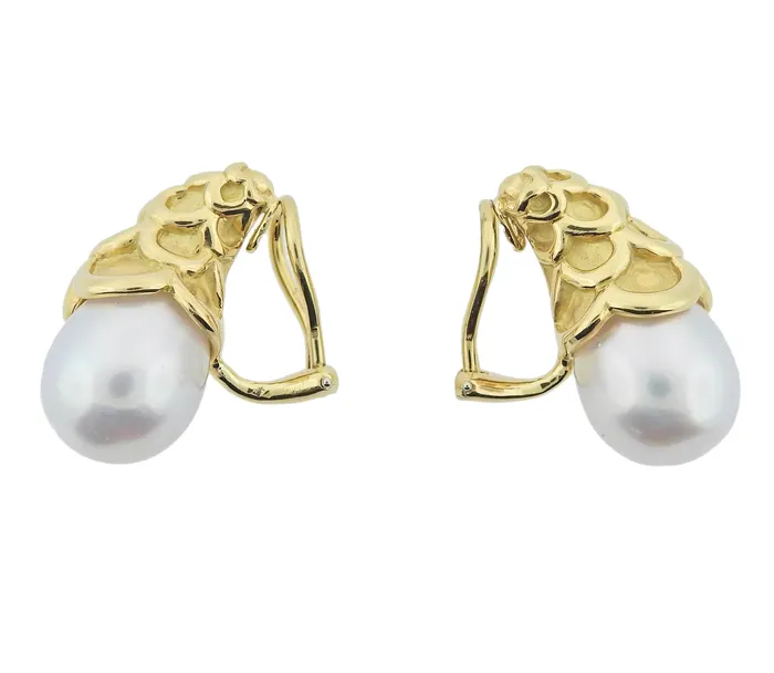 Angela Cummings Earrings Angela Cummings Gold South Sea Pearl Earrings