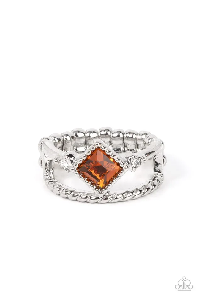 Angling for Attention Brown Ring Jewelry by Bretta Paparazzi Accessories Rings