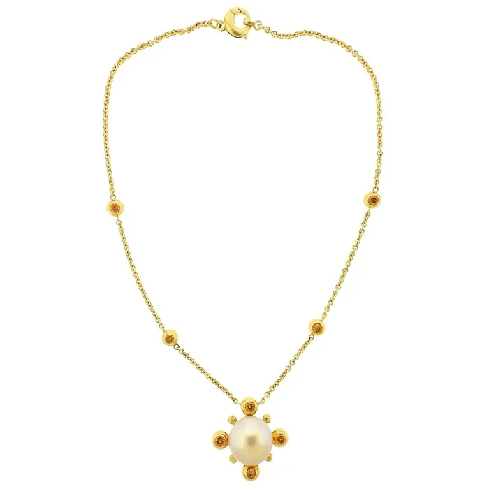 Assael Prince Dimitri Fancy Diamond South Sea Pearl Pendant Necklace Prince Dimitri Necklaces