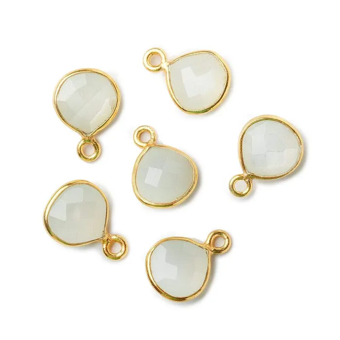 Beadsofcambaycom Necklaces 9x9mm Vermeil Bezeled White Moonstone Heart Pendant 1 piece Beadsofcambaycom Necklaces 9x9mm Vermeil Bezeled White Moonstone Heart Pendant 1 piece