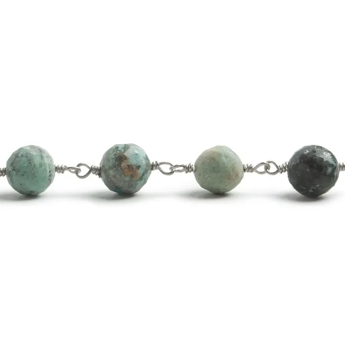 Beadsofcambaycom Rings 65mm Chrysocolla faceted round 925 Silver Chain by the foot 24 pieces Beadsofcambaycom Rings 65mm Chrysocolla faceted round 925 Silver Chain by the foot 24 pieces