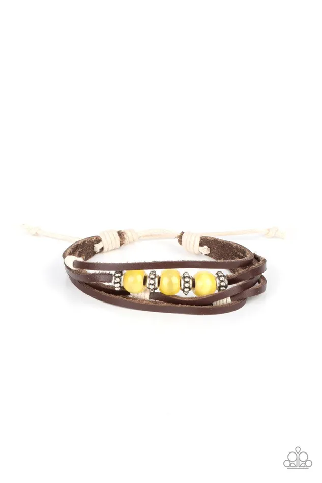 Bracelets Homespun Radiance Yellow Bracelet Jewelry by Bretta Paparazzi Accessories