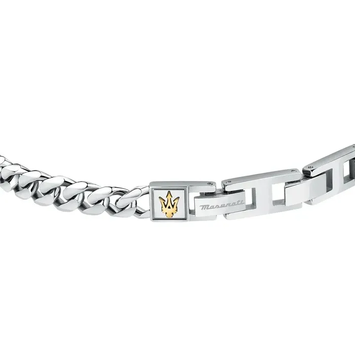 Bracelets Maserati Maserati Iconic Mens Bracelet Stainless Steel with Gold Plating IP YG 22 cm
