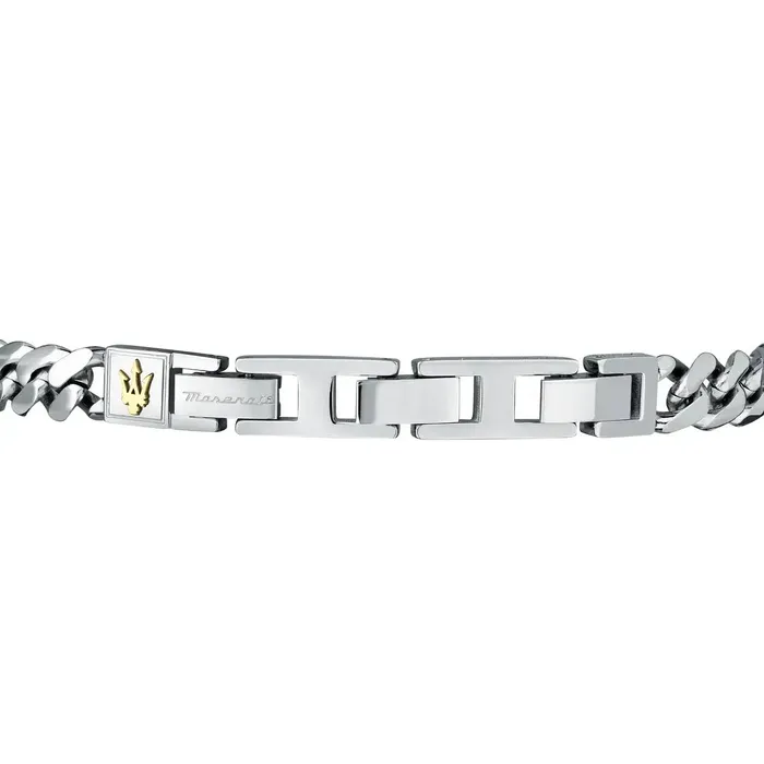 Bracelets Maserati Maserati Iconic Mens Bracelet Stainless Steel with Gold Plating IP YG 22 cm