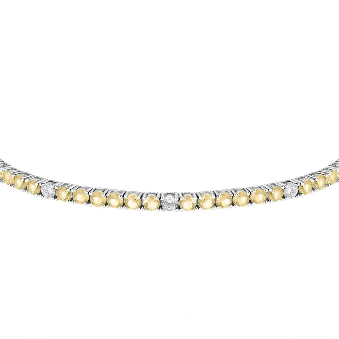 Bracelets Morellato Womens silver bracelet with rhodium plating and zirconia in champagne and white Morellato Treasures
