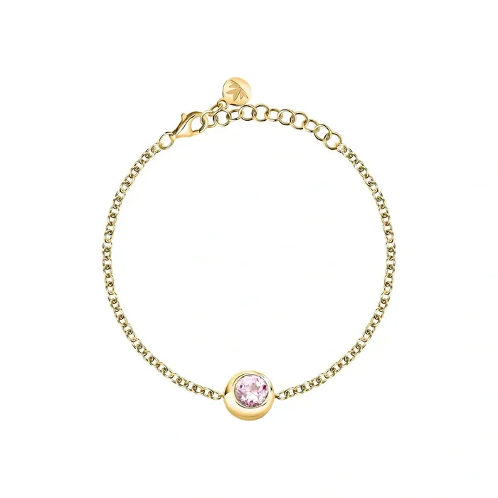 Bracelets Morellato Womens silver bracelet with yellow gold plating and rose quartz Morellato Eternal Treasures Bracelets Morellato Womens silver bracelet with yellow gold plating and rose quartz Morellato Eternal Treasures