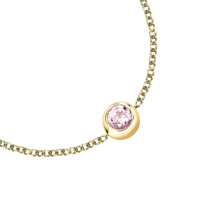 Bracelets Morellato Womens silver bracelet with yellow gold plating and rose quartz Morellato Eternal Treasures
