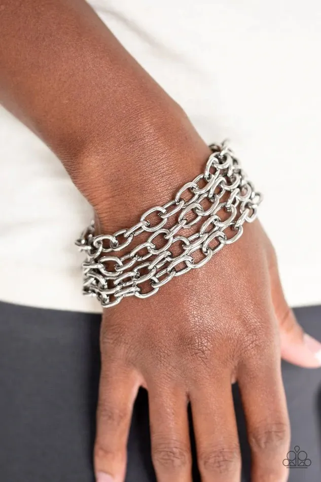 Bracelets Paparazzi Accessories Fast Ball Silver Bracelet Jewelry by Bretta