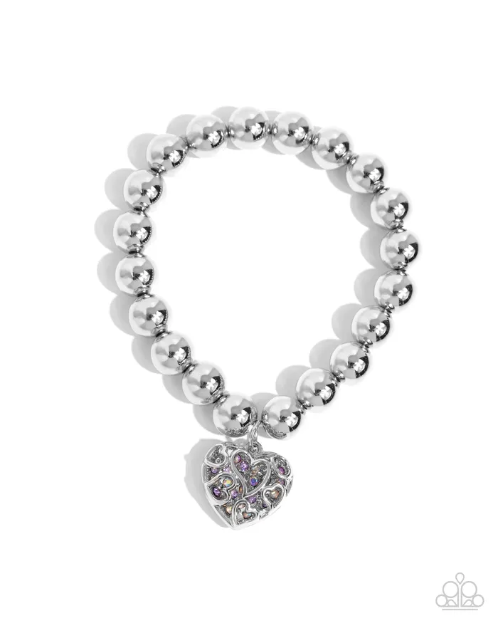 Bracelets Paparazzi Accessories Fleeting Filigree Purple Heart Bracelet Jewelry by Bretta