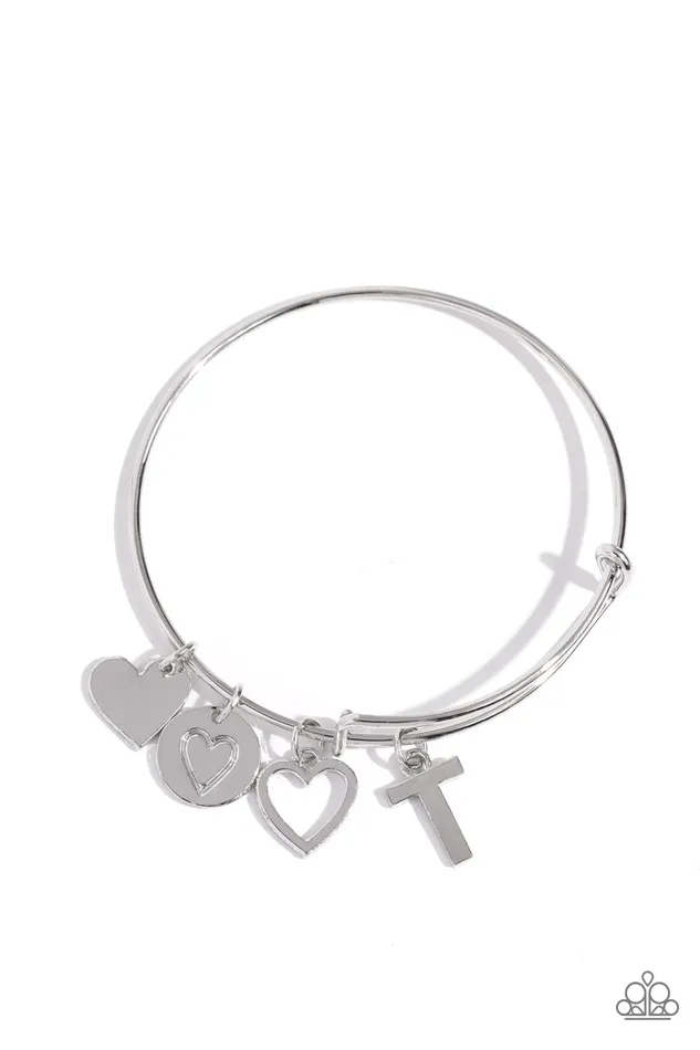 Bracelets Paparazzi Accessories Making It INITIAL Silver T Bracelet Jewelry by Bretta