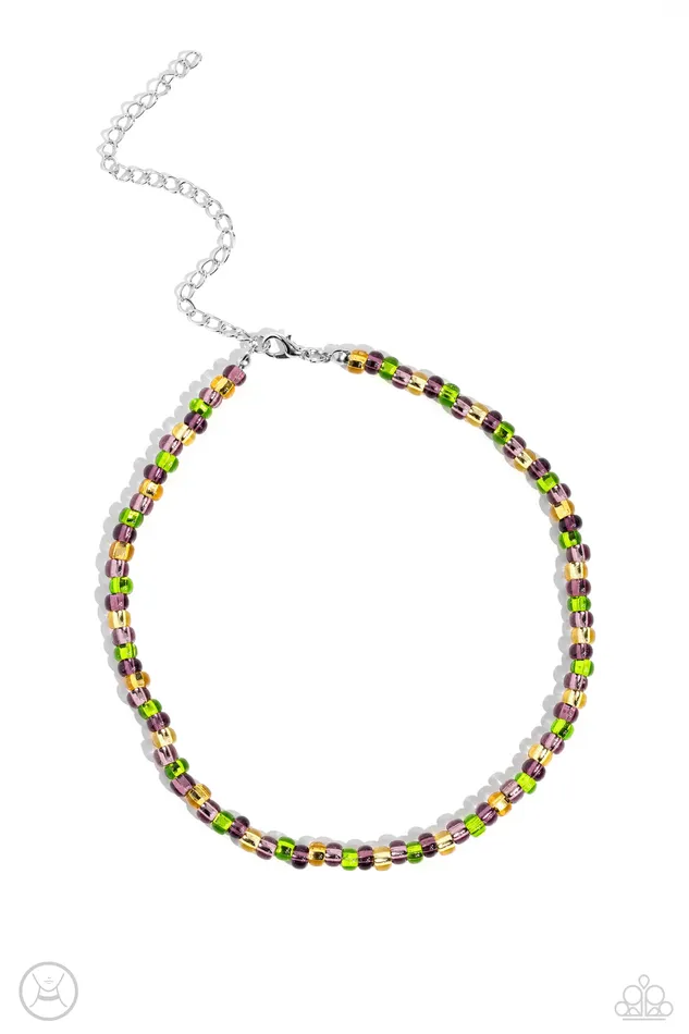 Colorfully GLASSY Purple Necklace Jewelry by Bretta Paparazzi Accessories Necklaces