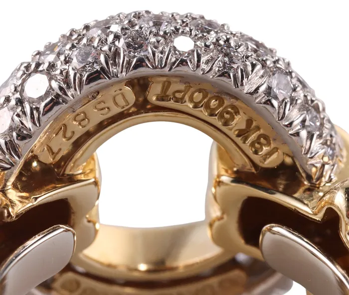 David Webb Rings David Webb Gold Platinum Diamond Halo Ring