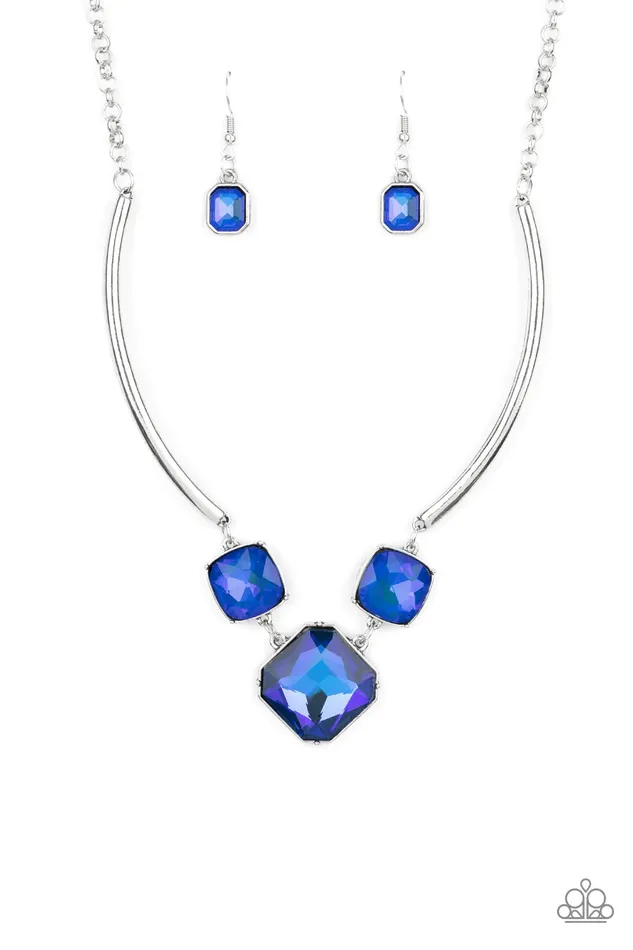 Divine IRIDESCENCE Blue Necklace Jewelry by Bretta Paparazzi Accessories Necklaces