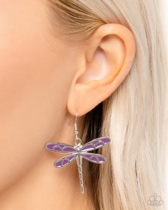 Dragonfly Descent Purple Earrings Jewelry by Bretta Paparazzi Accessories Earrings Dragonfly Descent Purple Earrings Jewelry by Bretta Paparazzi Accessories Earrings
