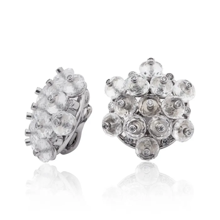 Earrings Aletto Brothers Aletto Brothers Gold White Topaz Diamond Nevicata Earrings Earrings Aletto Brothers Aletto Brothers Gold White Topaz Diamond Nevicata Earrings