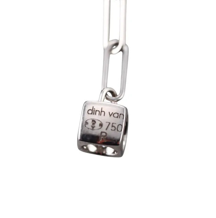 Earrings Dinh Van Dinh Van Le Cube White Gold Diamond Drop Earrings