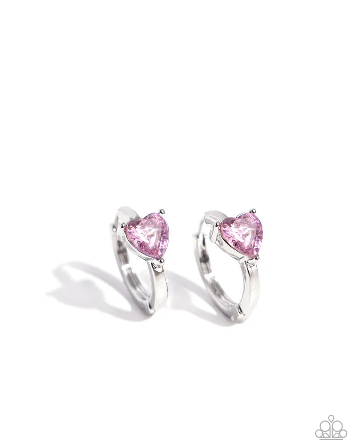 Earrings High Nobility Pink Hoop Earrings Jewelry by Bretta Paparazzi Accessories