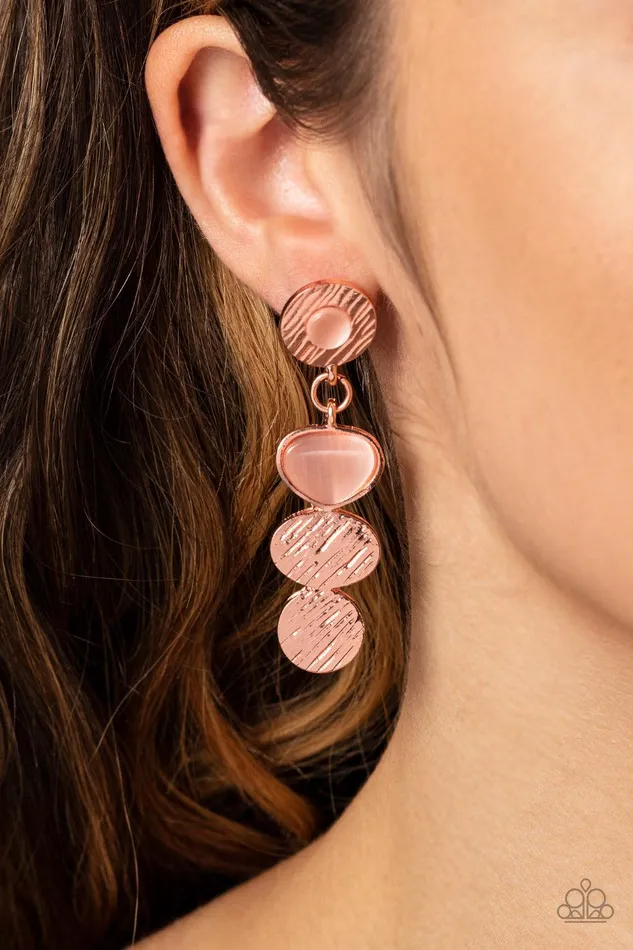 Earrings Paparazzi Accessories Asymmetrical Appeal Copper Earrings Jewelry by Bretta