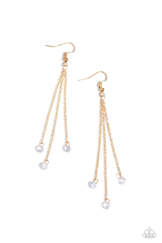 Earrings Paparazzi Accessories Divine Droplets Gold Earrings Jewelry by Bretta