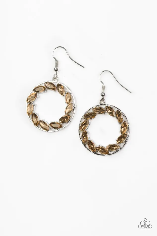 Earrings Paparazzi Accessories Global Glow Brown Earrings Jewelry by Bretta
