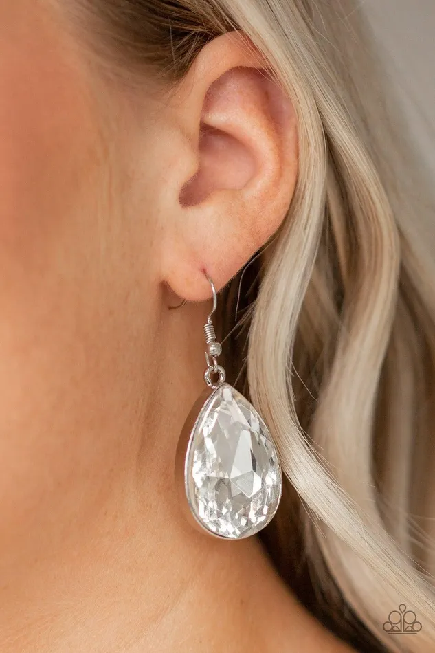 Earrings Paparazzi Accessories Limo Ride White Earrings Jewelry by Bretta