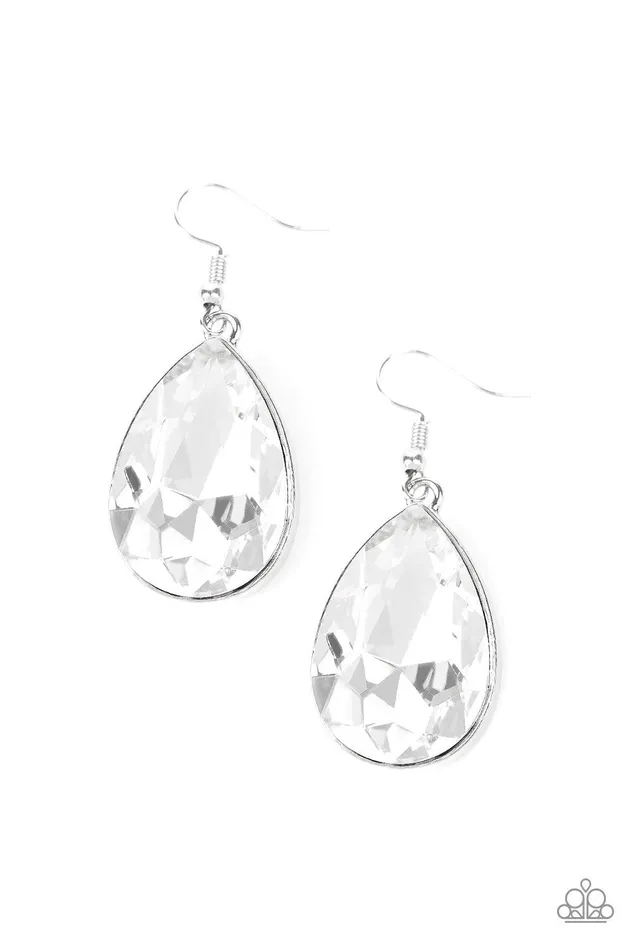 Earrings Paparazzi Accessories Limo Ride White Earrings Jewelry by Bretta