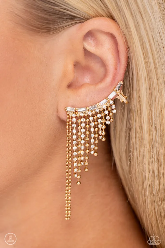 Earrings Paparazzi Accessories Tapered Tease Gold Earrings Jewelry by Bretta