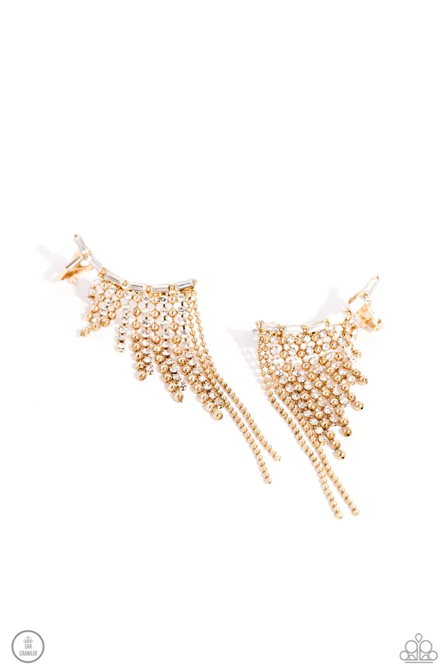 Earrings Paparazzi Accessories Tapered Tease Gold Earrings Jewelry by Bretta