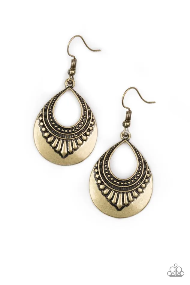Earrings Paparazzi Accessories Totally Terrestrial Brass Earrings Jewelry by Bretta