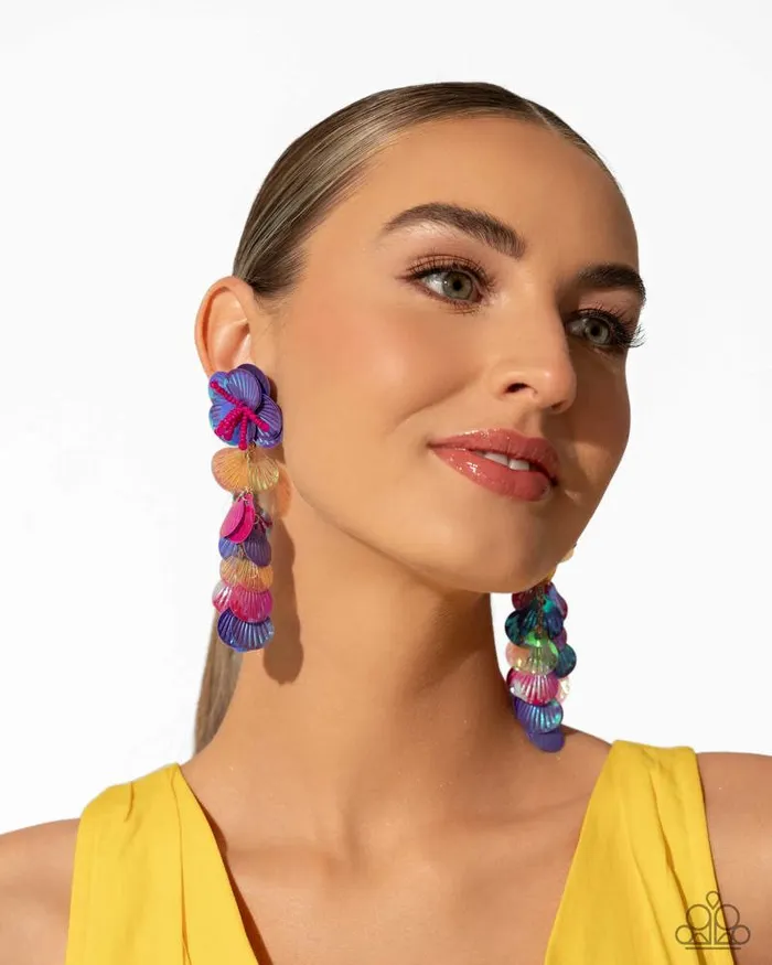 Earrings Paparazzi Accessories Under the Waves Purple Earrings Jewelry by Bretta