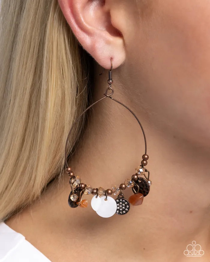 Earrings Paparazzi Accessories Wiry Wayfarer Copper Earrings v Jewelry by Bretta Earrings Paparazzi Accessories Wiry Wayfarer Copper Earrings v Jewelry by Bretta