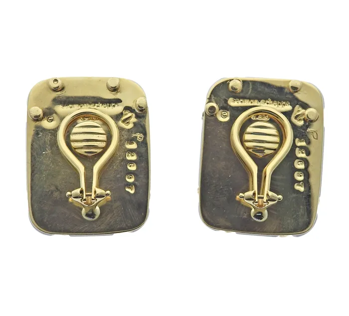 Earrings Seaman Schepps Chalcedony Gold Cage Earrings Seaman Schepps