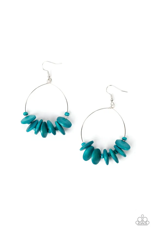 Earrings Surf Camp Blue Earrings Jewelry by Bretta Paparazzi Accessories