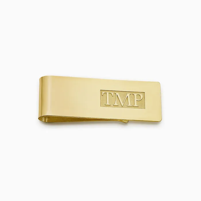 Engravable Classic RaisedLetter Monogram 14k Yellow Gold Money Clip Sandy Steven Engravers PreStyled Sets Engravable Classic RaisedLetter Monogram 14k Yellow Gold Money Clip Sandy Steven Engravers PreStyled Sets