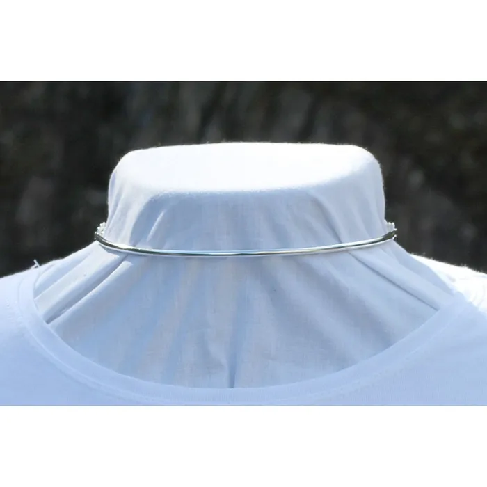 Erosmoon Necklaces New Design Discreet Day Collar 3mm Sterling Silver 8g Chain Back Section Handmade BDSM Collar