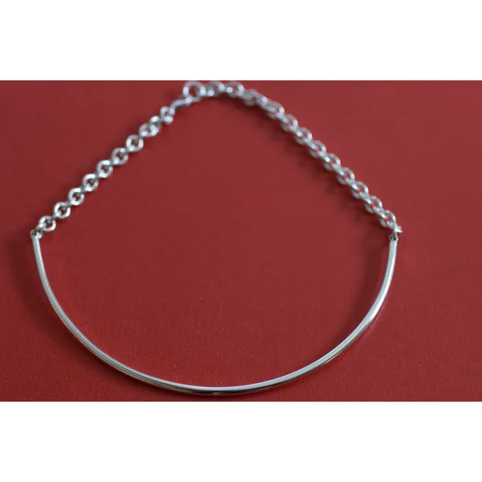 Erosmoon Necklaces New Design Discreet Day Collar 3mm Sterling Silver 8g Chain Back Section Handmade BDSM Collar