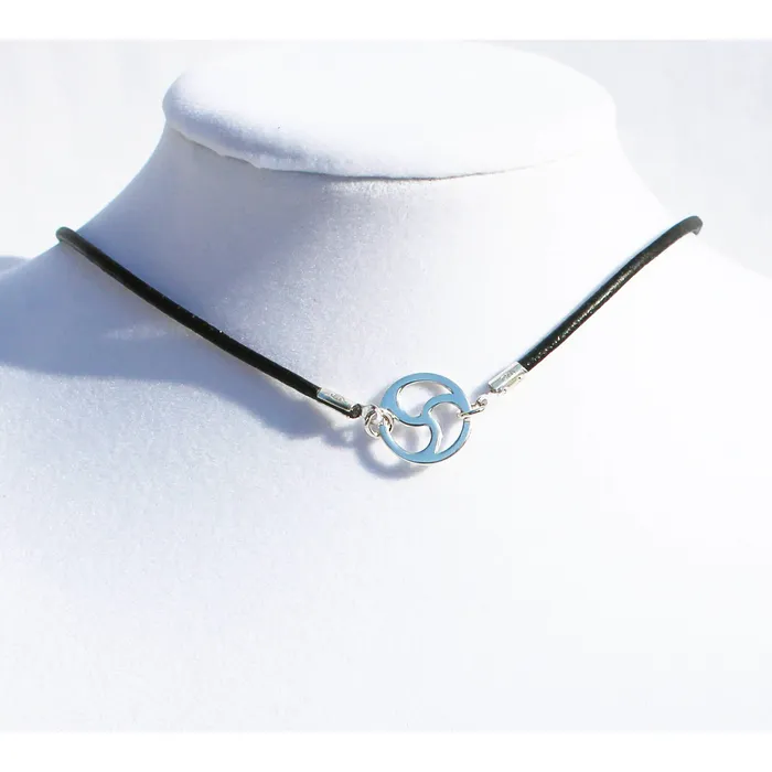 Erosmoon Rings Leather Sterling Silver Discreet BDSM Symbol Choker 15MMAdjustable Erosmoon Rings Leather Sterling Silver Discreet BDSM Symbol Choker 15MMAdjustable