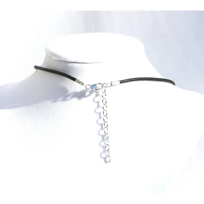 Erosmoon Rings Leather Sterling Silver Discreet BDSM Symbol Choker 15MMAdjustable Erosmoon Rings Leather Sterling Silver Discreet BDSM Symbol Choker 15MMAdjustable