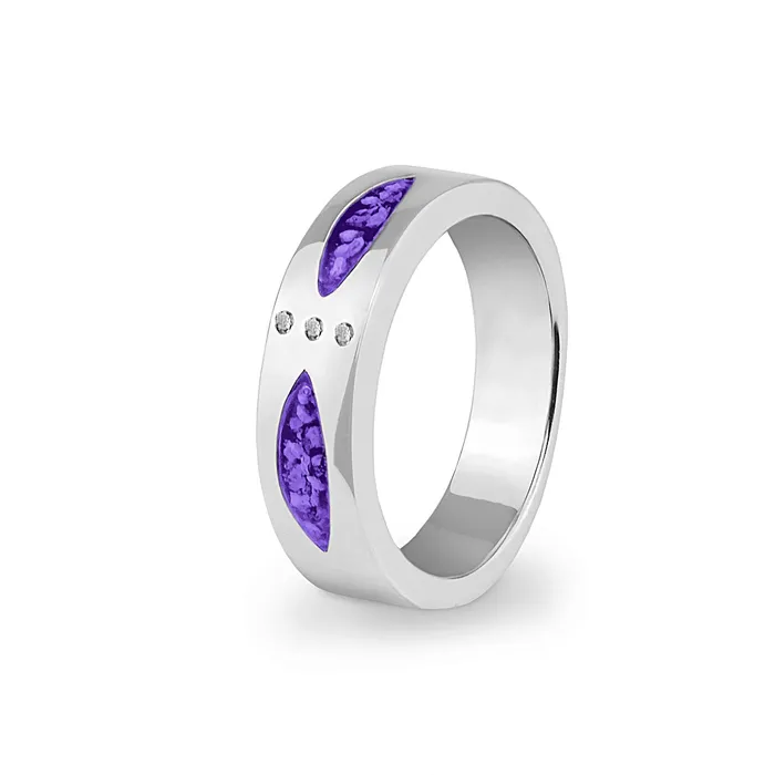 EverWith EverWith Unisex Three Together Memorial Ashes Ring with Fine Crystals Rings EverWith EverWith Unisex Three Together Memorial Ashes Ring with Fine Crystals Rings