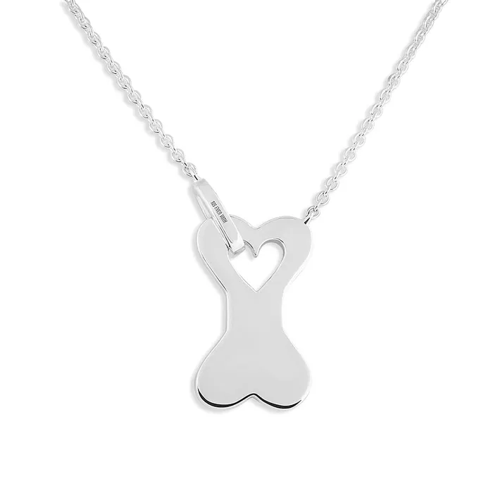 EverWith Necklaces EverWith Engraved Dog Bone Fingerprint Memorial Necklace with Fine Crystals