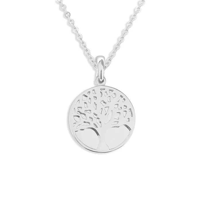 EverWith Necklaces EverWith Engraved Tree of Life Discreet Messaging Handprint or Footprint Memorial Pendant