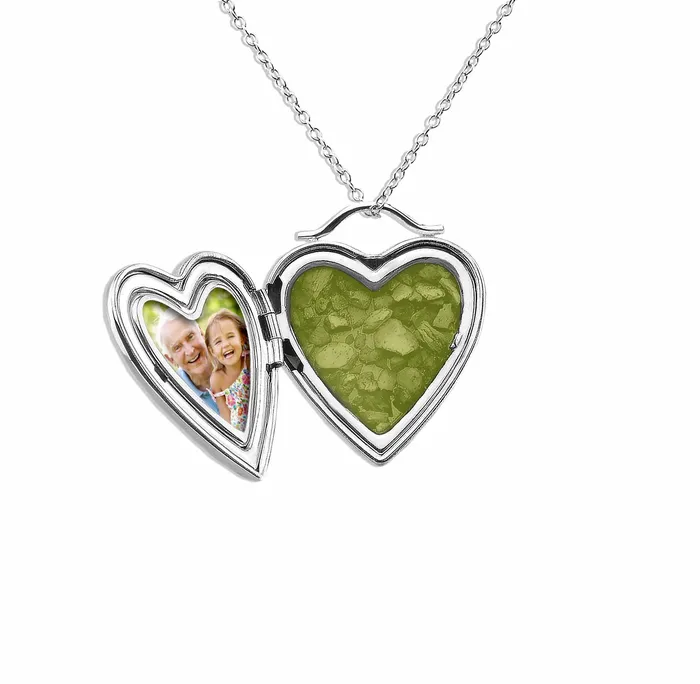 EverWith Rings EverWith Shining Star Heart Shaped Sterling Silver Memorial Ashes Locket
