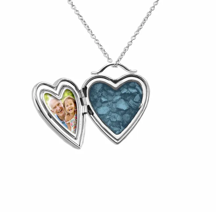 EverWith Rings EverWith Shining Star Heart Shaped Sterling Silver Memorial Ashes Locket