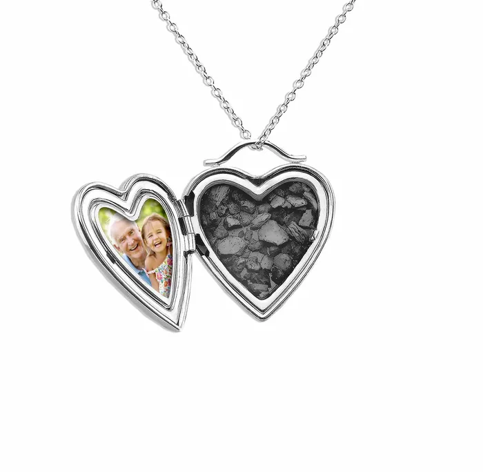 EverWith Rings EverWith Shining Star Heart Shaped Sterling Silver Memorial Ashes Locket