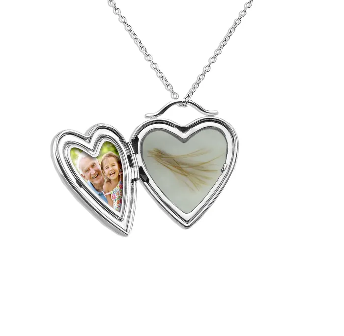 EverWith Rings EverWith Shining Star Heart Shaped Sterling Silver Memorial Ashes Locket
