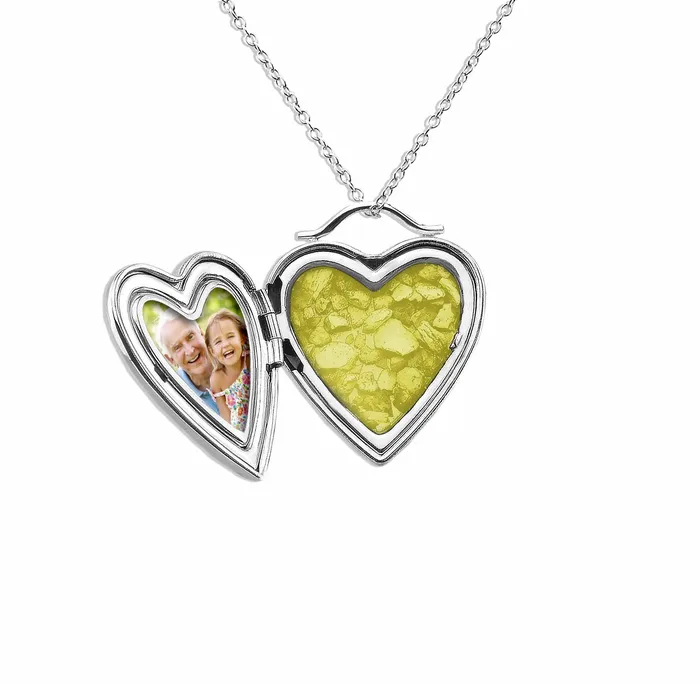 EverWith Rings EverWith Shining Star Heart Shaped Sterling Silver Memorial Ashes Locket