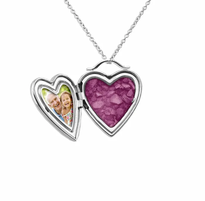EverWith Rings EverWith Shining Star Heart Shaped Sterling Silver Memorial Ashes Locket