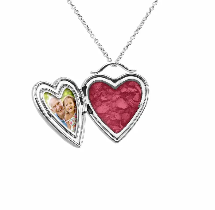 EverWith Rings EverWith Shining Star Heart Shaped Sterling Silver Memorial Ashes Locket